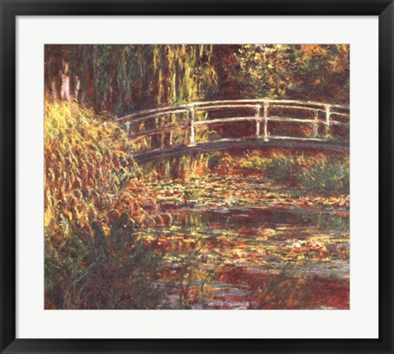 Framed Art Le Bassin aux Nympheas: Harmonie Rose by Claude Monet Wall Decor 18x24 Artwork